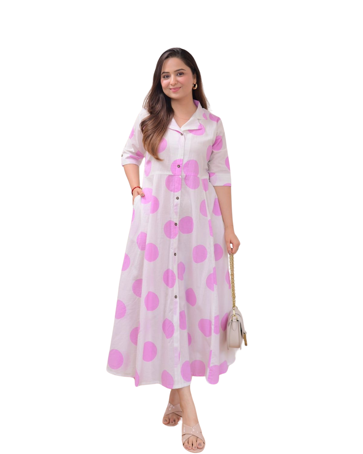 Flaunt the Florals ? Embroidered Cotton Dress with Printex Highlights (L)